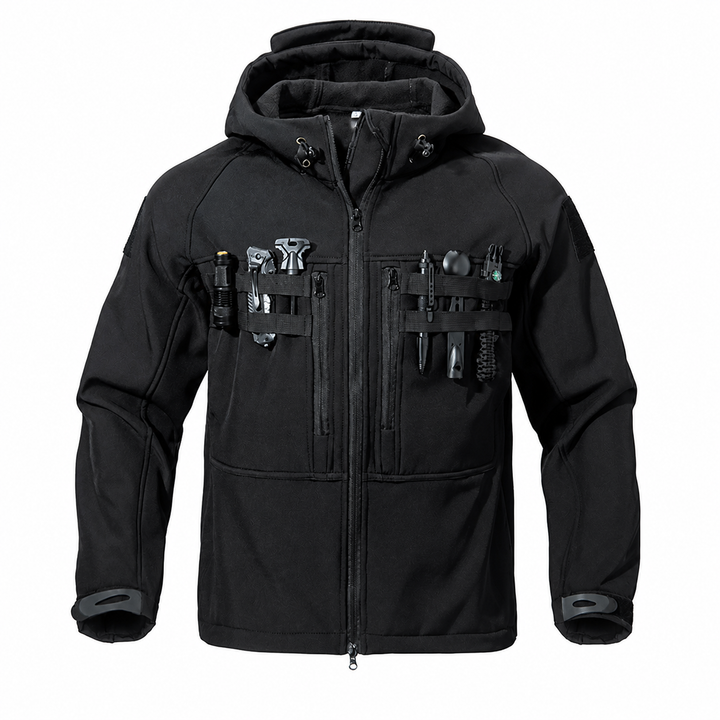 TWS Herren Tactical Softshelljacke mit Fleecefutter – Winddicht &amp; mit Kapuze