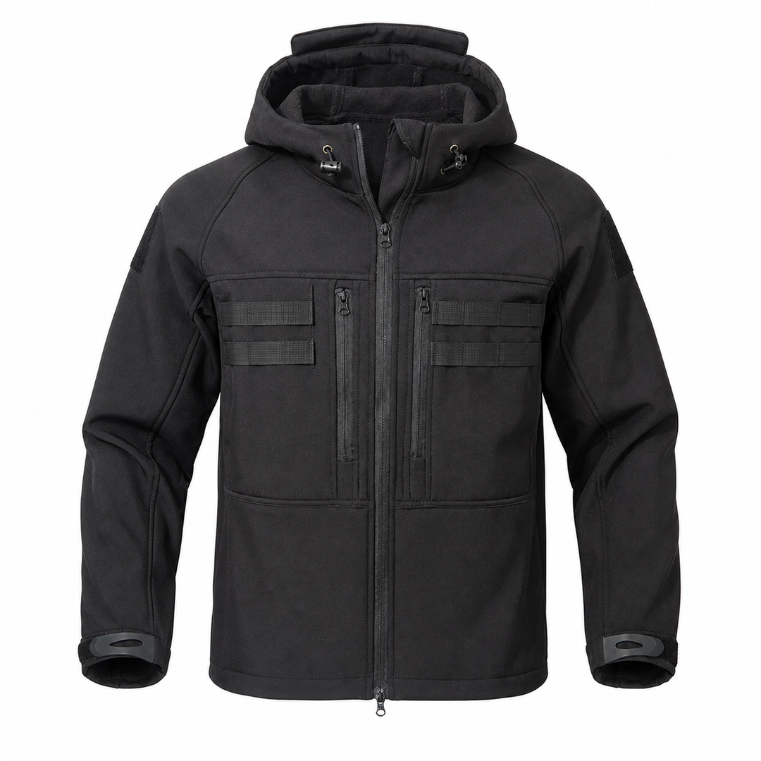 TWS Herren Tactical Softshelljacke mit Fleecefutter – Winddicht &amp; mit Kapuze
