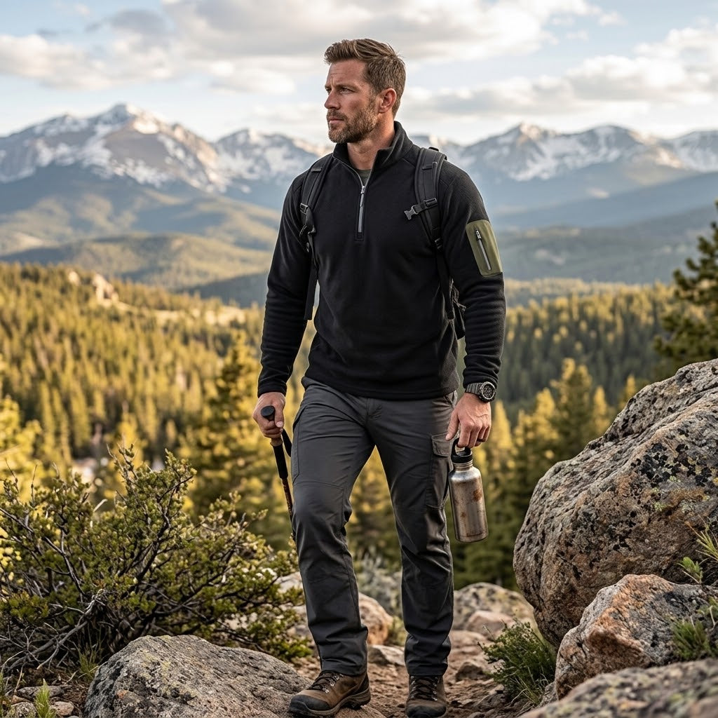 TWS RidgeWarm Herren Tactical Fleecepullover – Beidseitiges Fleece