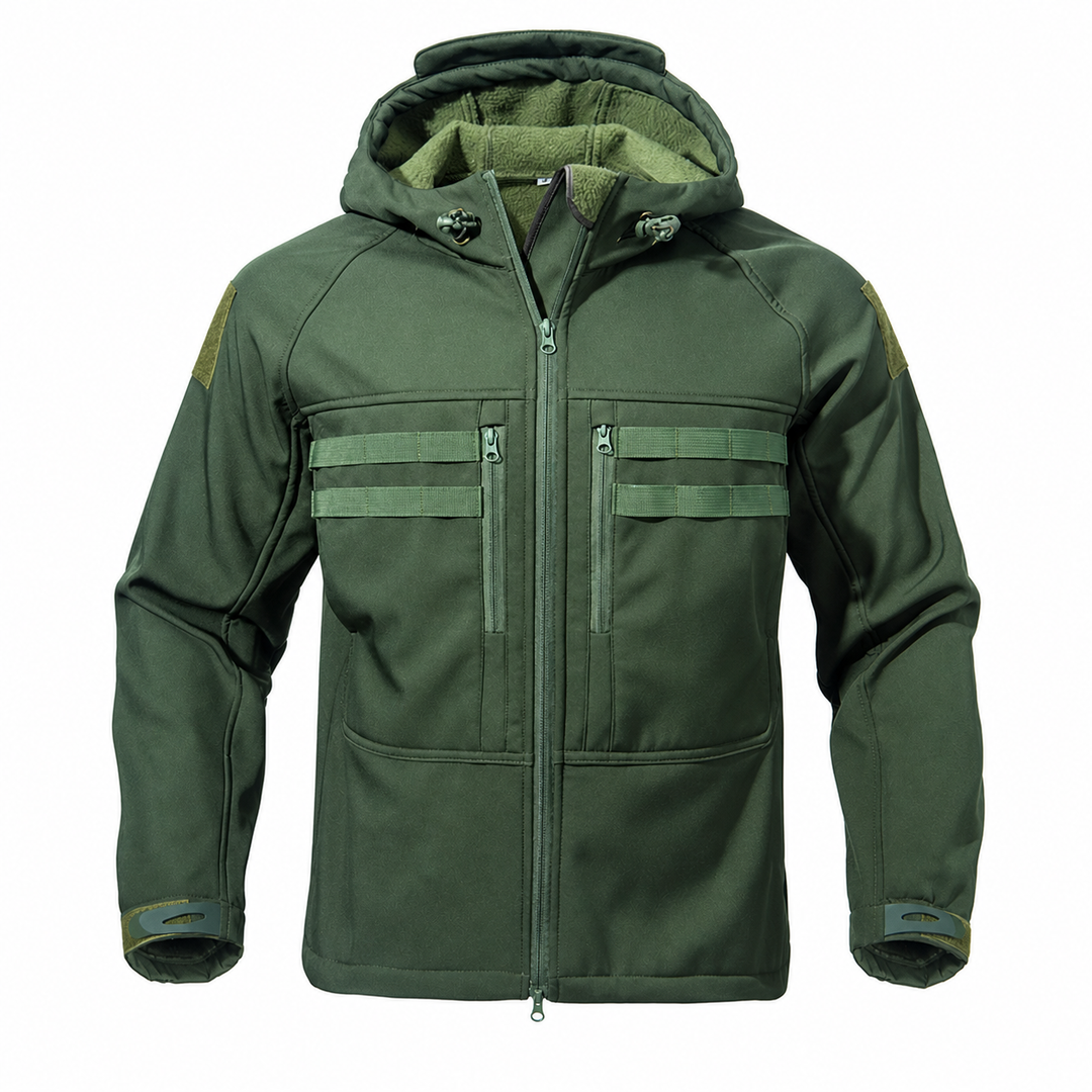 TWS Herren Tactical Softshelljacke mit Fleecefutter – Winddicht &amp; mit Kapuze