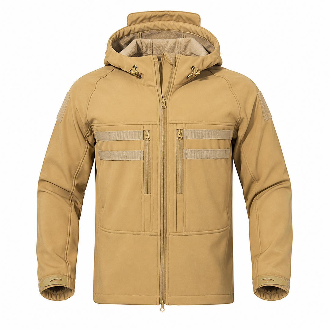 TWS Herren Tactical Softshelljacke mit Fleecefutter – Winddicht &amp; mit Kapuze