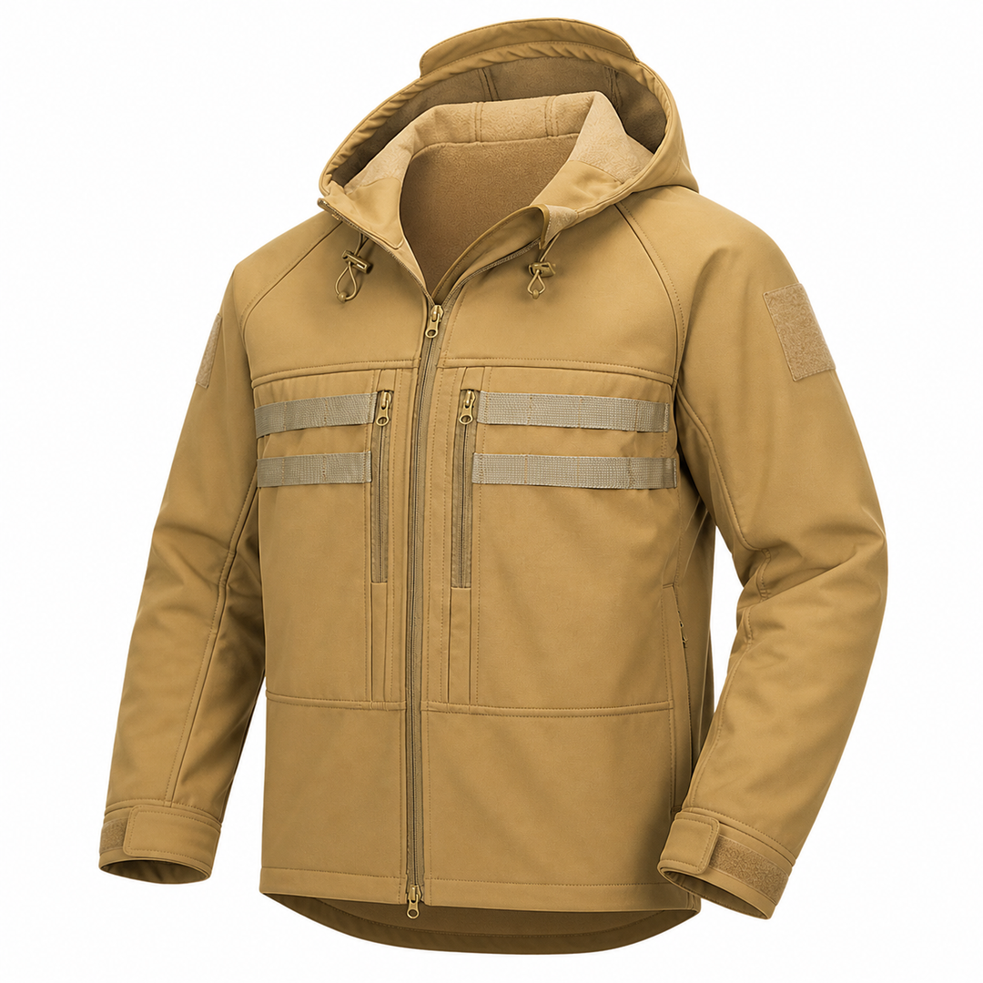 TWS Herren Tactical Softshelljacke mit Fleecefutter – Winddicht &amp; mit Kapuze