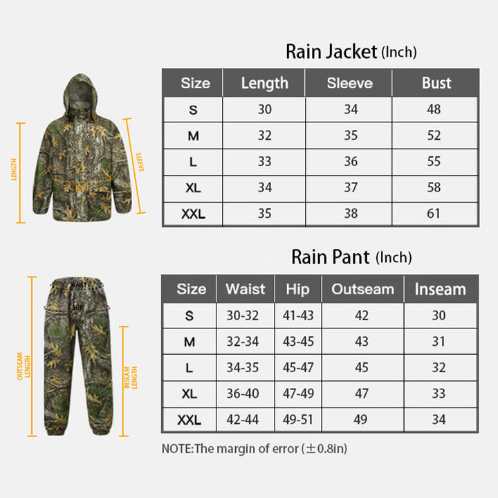 Jagd-Regenanzug – Wasserabweisend &amp; Leicht, Camouflage