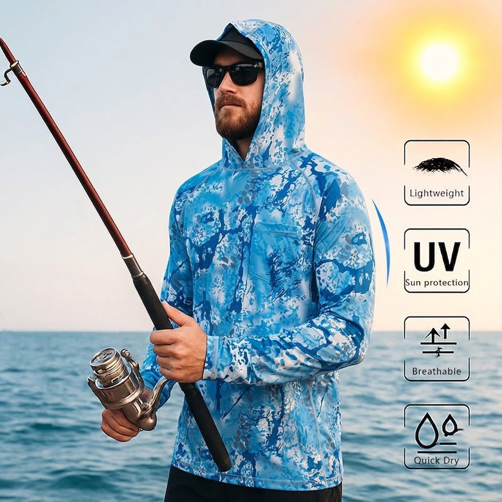 Kapuzen-Angelshirt – UV-Schutz &amp; 4-Wege-Stretch