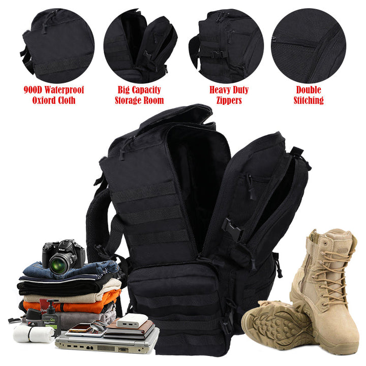 Outdoor-Rucksack für Reisen, Wandern und Camping mit mehreren Fächern