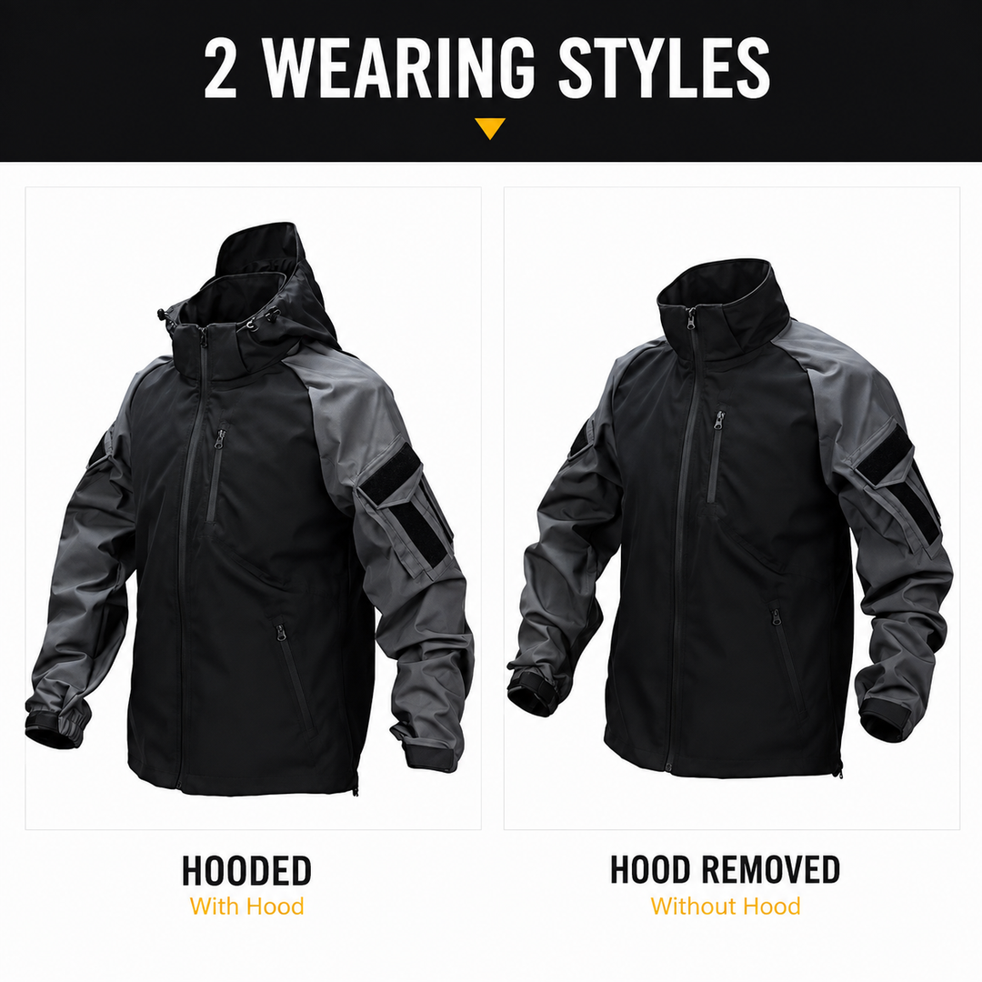 Herren Tactical Outdoorjacke – Wasserdicht mit Kapuze &amp; windabweisend
