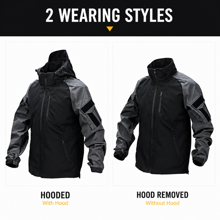 Herren Tactical Outdoorjacke – Wasserdicht mit Kapuze &amp; windabweisend