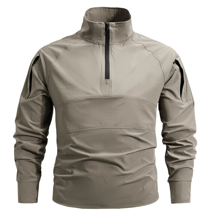 Herren Tactical Combat Shirt – Schnelltrocknend &amp; Elastisch mit 1/4-Reißverschluss