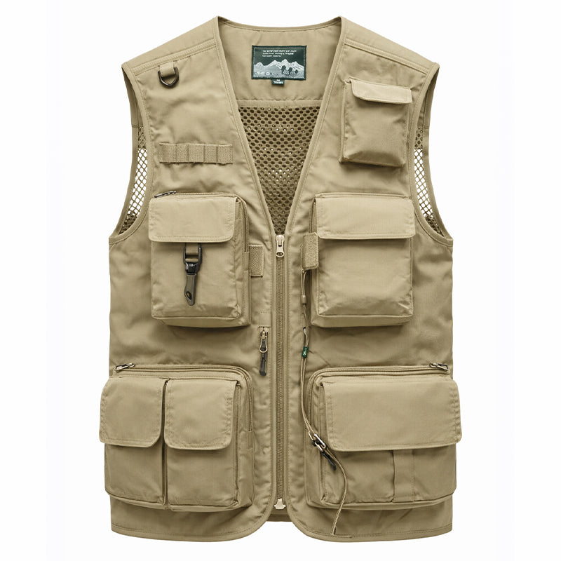 Men’s Lightweight Utility Vest – 16-Pocket Fishing, Photography &amp; Travel Vest with Mesh Back