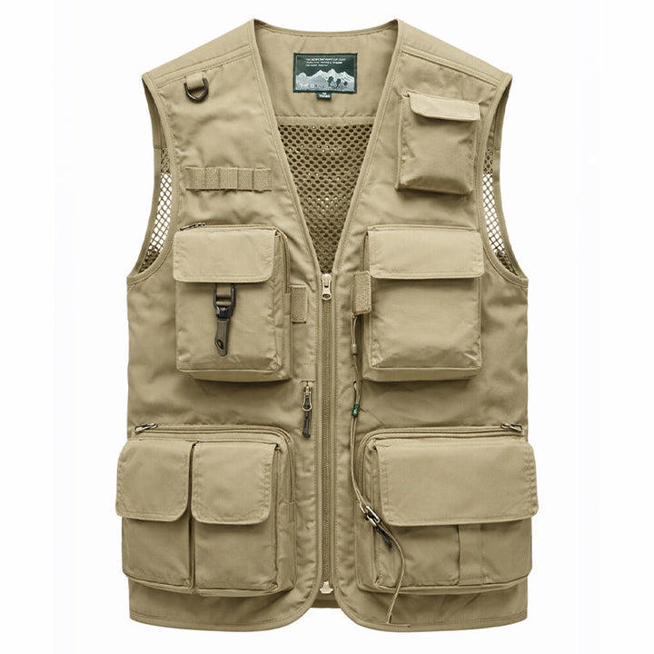 Men’s Lightweight Utility Vest – 16-Pocket Fishing, Photography &amp; Travel Vest with Mesh Back