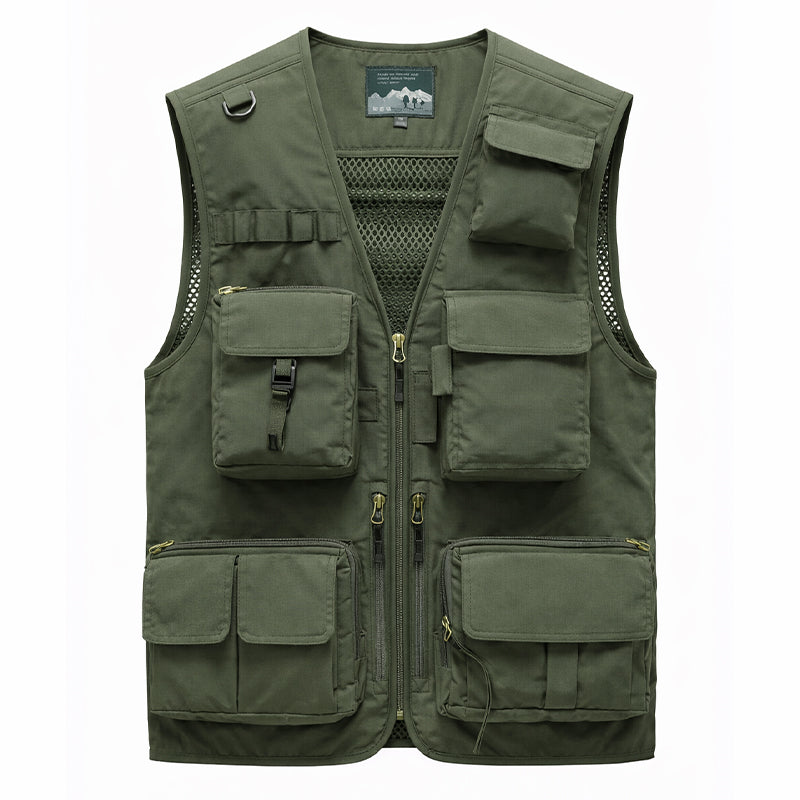 Men’s Lightweight Utility Vest – 16-Pocket Fishing, Photography &amp; Travel Vest with Mesh Back