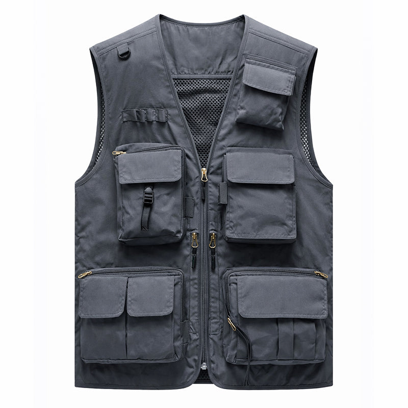 Men’s Lightweight Utility Vest – 16-Pocket Fishing, Photography &amp; Travel Vest with Mesh Back