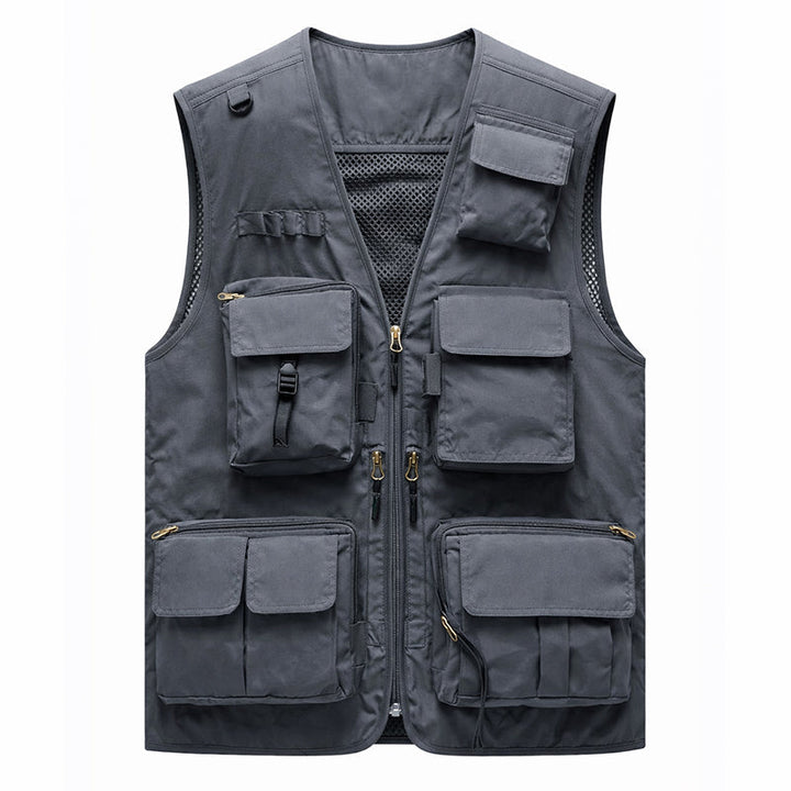 Men’s Lightweight Utility Vest – 16-Pocket Fishing, Photography &amp; Travel Vest with Mesh Back