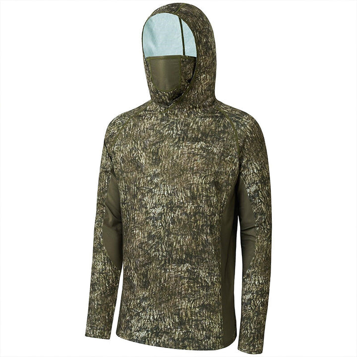 Jagdshirt mit Kapuze &amp; Nackenschutz – UPF 50+ Camouflage