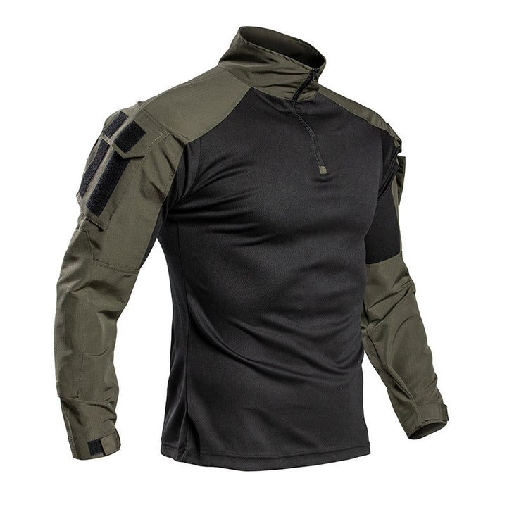 Herren Tactical Combat Shirt – Trainingsshirt mit 1/4-Reißverschluss &amp; Ärmeltasche