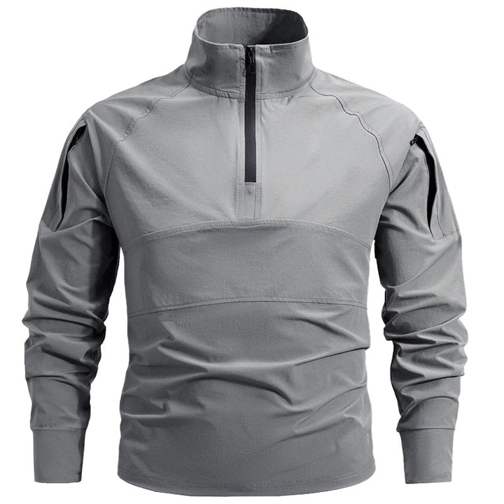 Herren Tactical Combat Shirt – Schnelltrocknend &amp; Elastisch mit 1/4-Reißverschluss