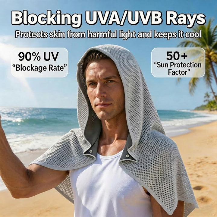 3PACK Quick-Dry Cooling Hoodie Towel for Neck and Face Breathable Moisture-Wicking UV Protection for Outdoor