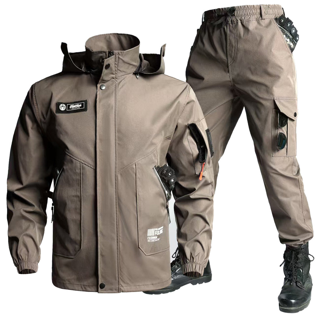 Herren Tactical Softshell-Set – Outdoorjacke &amp; Cargohose mit mehreren Taschen