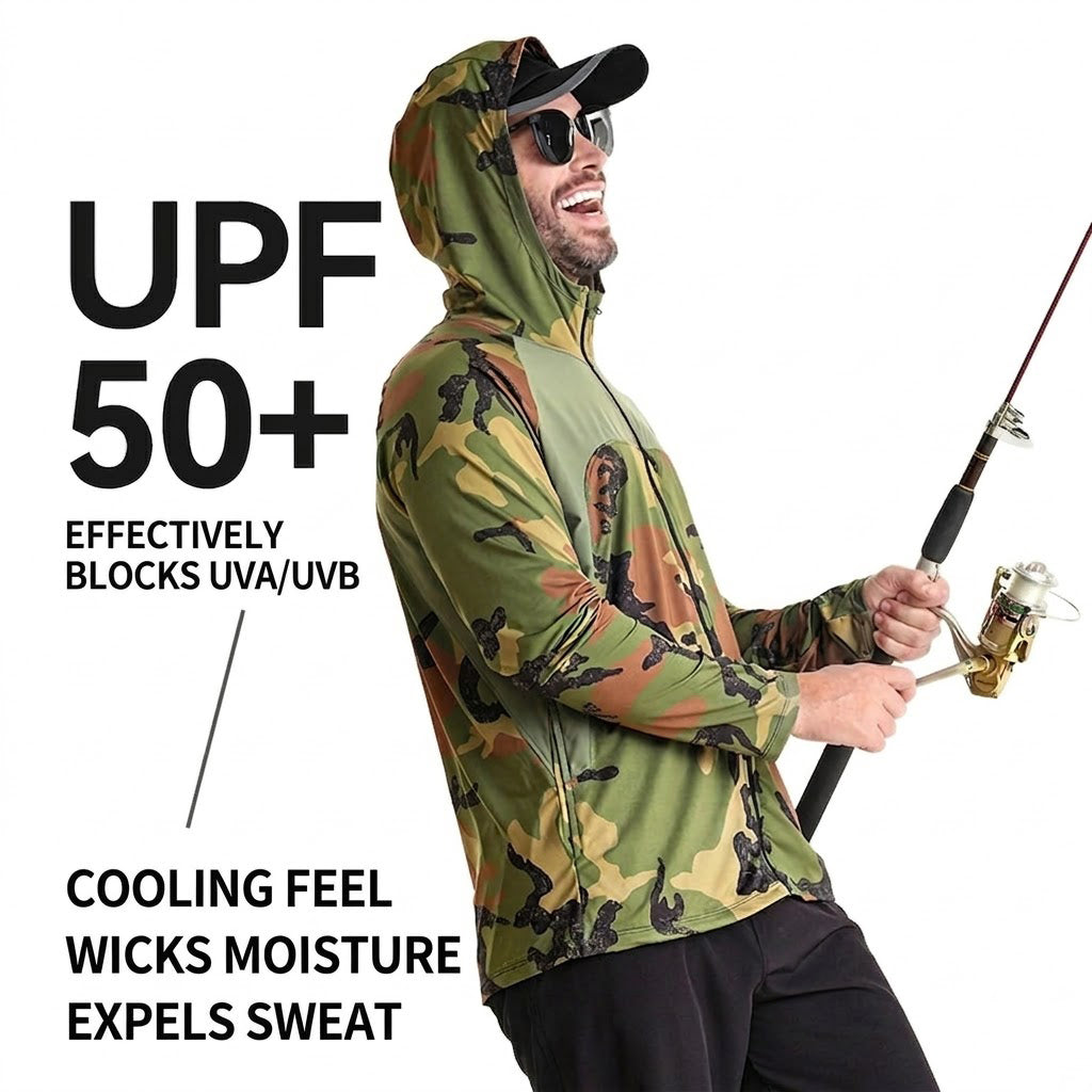 Kapuzen-Angelshirt – UV-Schutz UPF 50+ &amp; Schnelltrocknend
