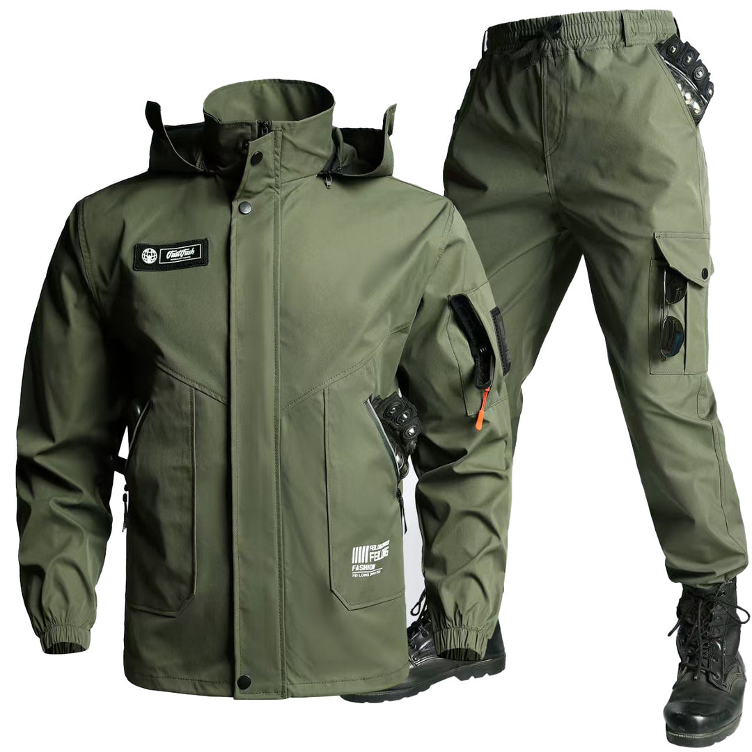 Herren Tactical Softshell-Set – Outdoorjacke &amp; Cargohose mit mehreren Taschen