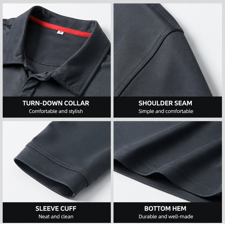 3er-Pack Herren Langarm-Poloshirts – Schnelltrocknend
