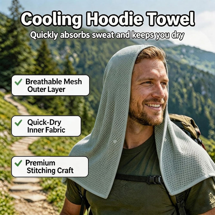 3PACK Quick-Dry Cooling Hoodie Towel for Neck and Face Breathable Moisture-Wicking UV Protection for Outdoor