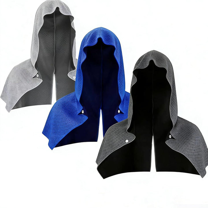 3PACK Quick-Dry Cooling Hoodie Towel for Neck and Face Breathable Moisture-Wicking UV Protection for Outdoor