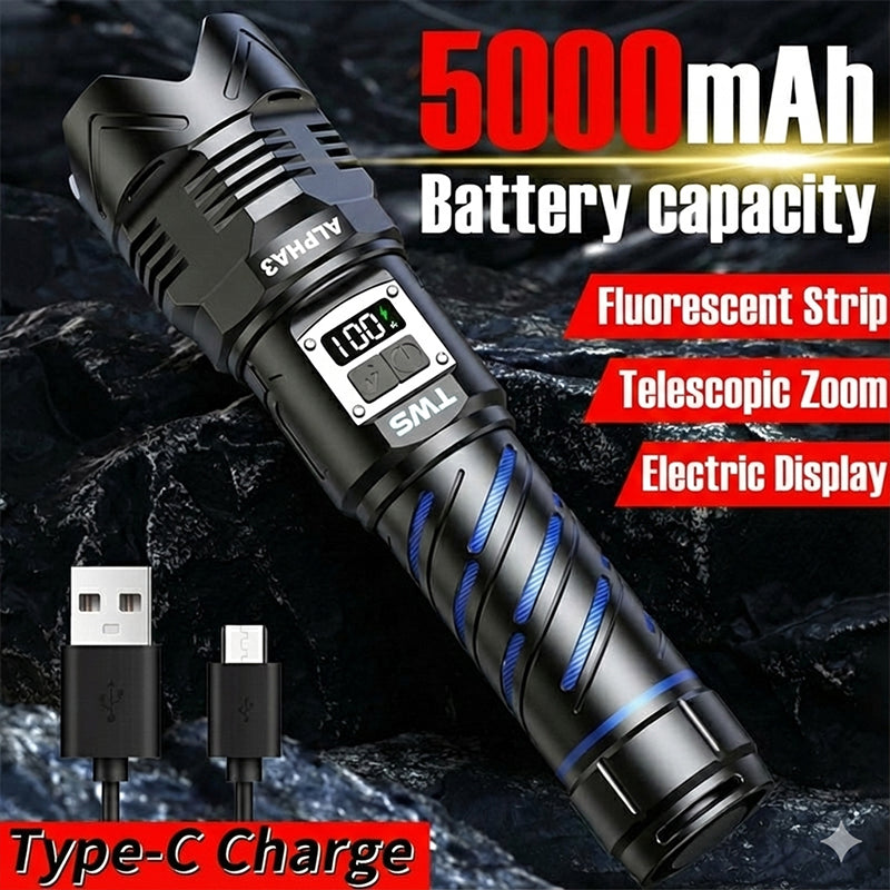ALPHA3 Taktische Taschenlampe – 2000 Lumen, USB-C