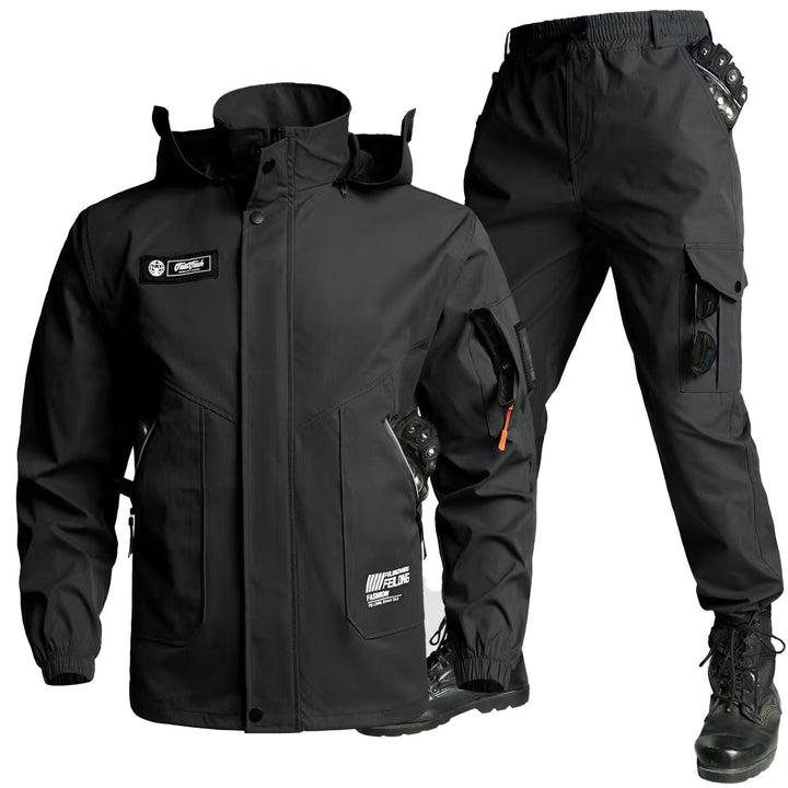 Herren Tactical Softshell-Set – Outdoorjacke &amp; Cargohose mit mehreren Taschen