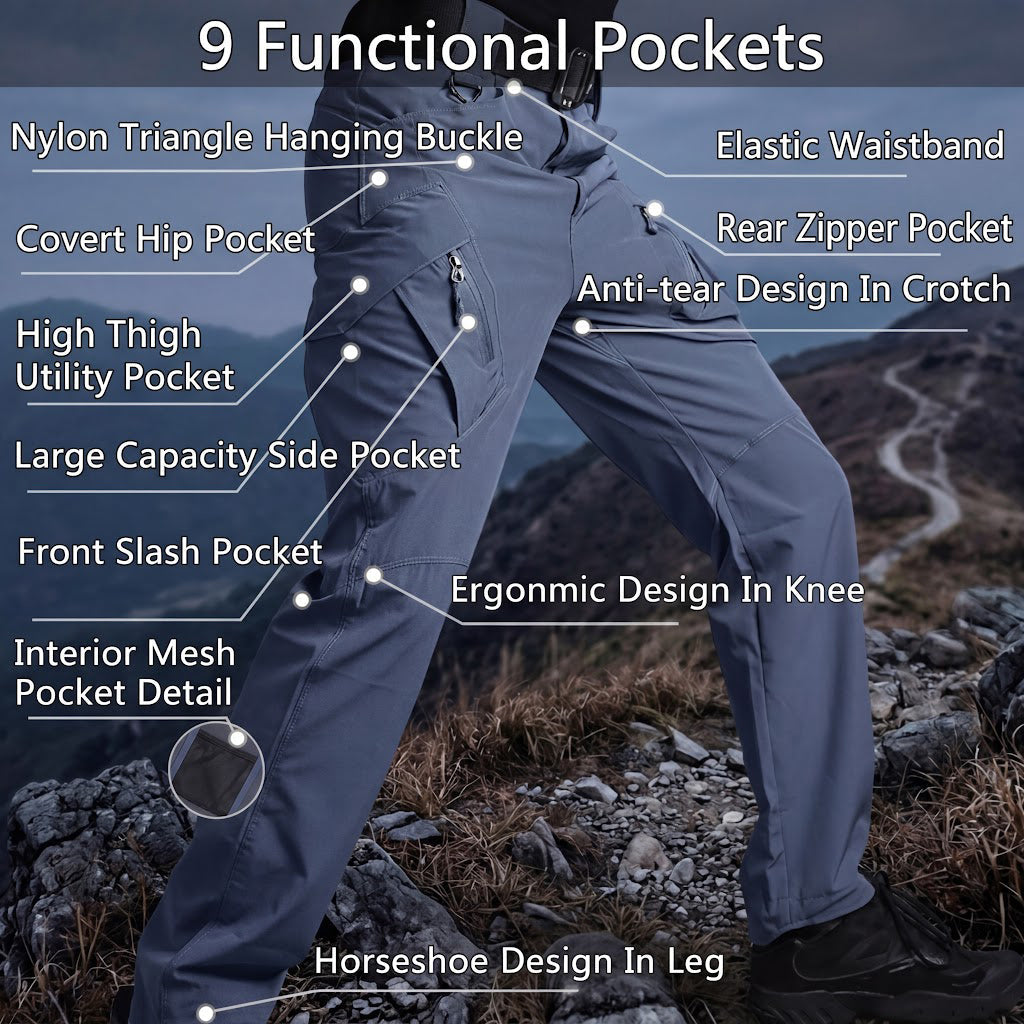 Archon IX9 Leichte Quick-Dry Hose - elastische Outdoor- &amp; Reisehose Grau