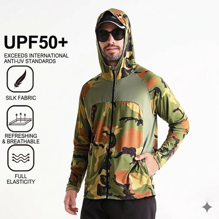 Kapuzen-Angelshirt – UV-Schutz UPF 50+ &amp; Schnelltrocknend