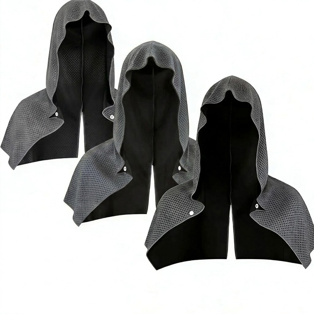 3PACK Quick-Dry Cooling Hoodie Towel for Neck and Face Breathable Moisture-Wicking UV Protection for Outdoor