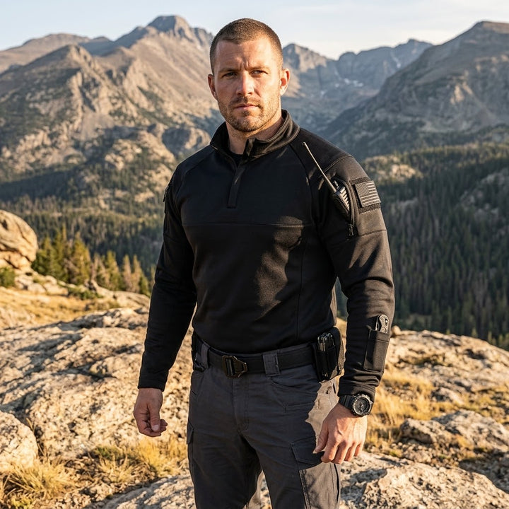 TWS Herren Tactical Fleecepullover – Wärmender Midlayer mit 1/4-Reißverschluss