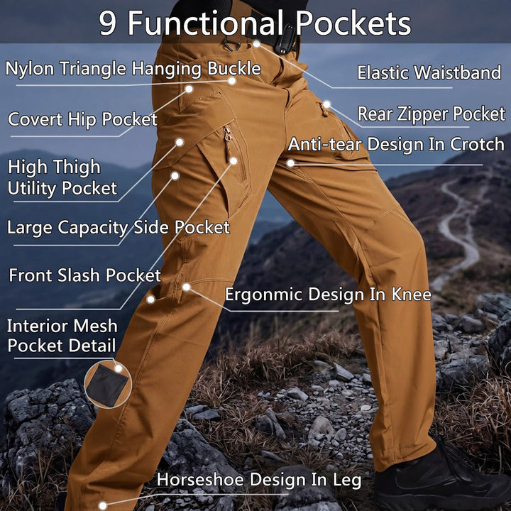 Archon IX9 Leichte Quick-Dry Hose - elastische Outdoor- &amp; Reisehose Teak