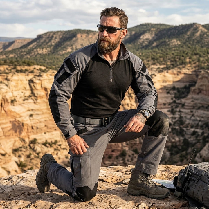 Herren Tactical Combat Set – Schnelltrocknendes Kapuzenshirt &amp; Cargohose