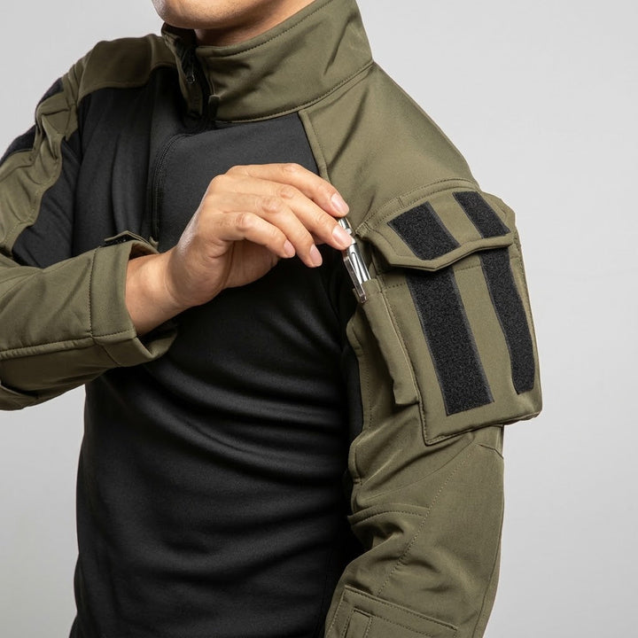 TWS RangeFlex Herren Tactical Fleecepullover – Softshell mit Viertelreißverschluss