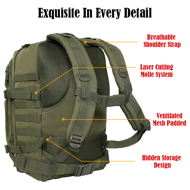 Outdoor-Rucksack für Reisen, Wandern und Camping mit mehreren Fächern