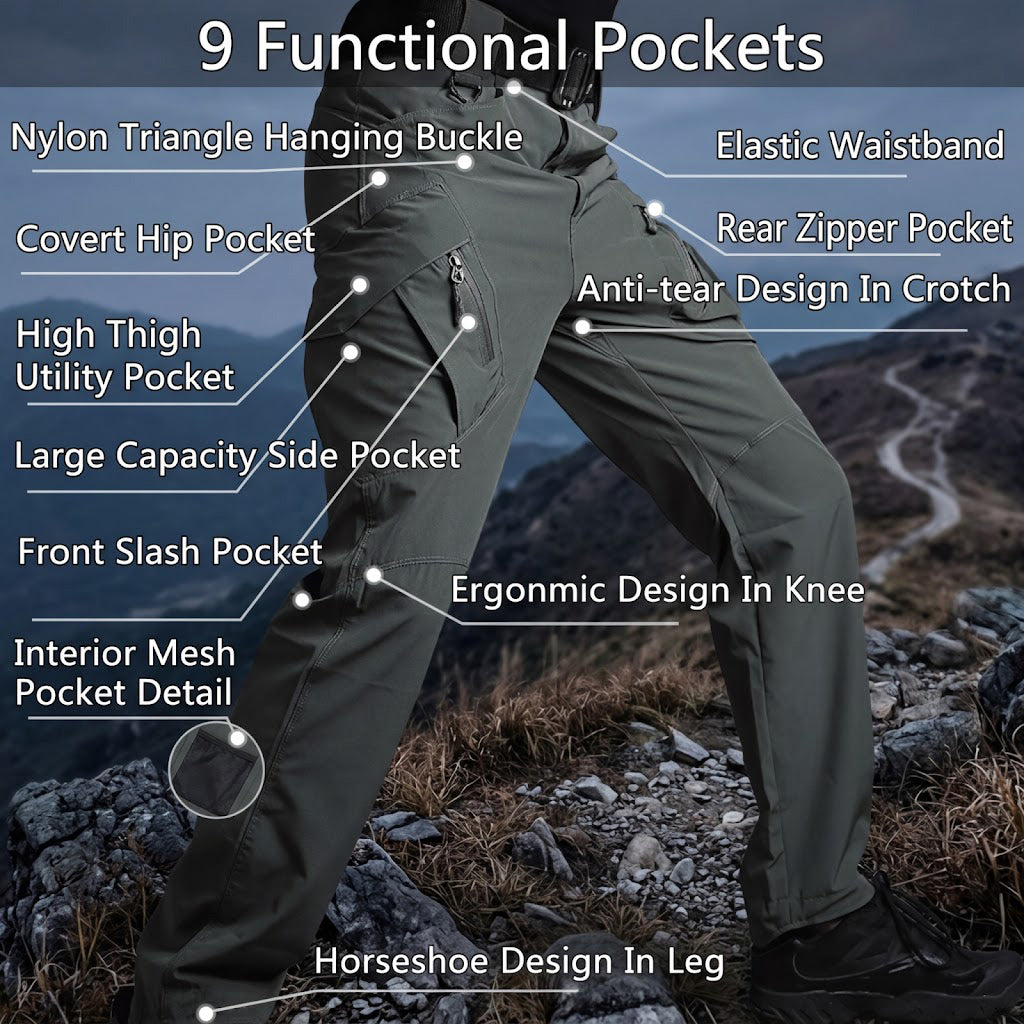 Archon IX9 Leichte Quick-Dry Hose - elastische Outdoor- &amp; Reisehose Olivgrün