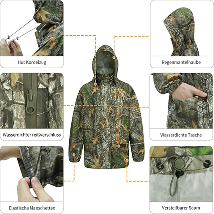 Jagd-Regenanzug – Wasserabweisend &amp; Leicht, Camouflage