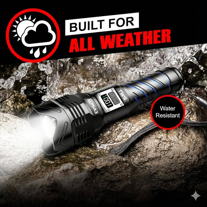 ALPHA3 Taktische Taschenlampe – 2000 Lumen, USB-C