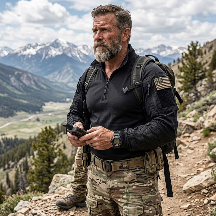 TWS Phantom Operator Herren Combat Shirt – Taktisches Outdoor-Shirt mit Ärmeltaschen