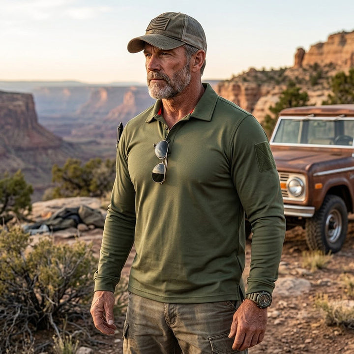 3er-Pack Herren Langarm-Poloshirts – Schnelltrocknend