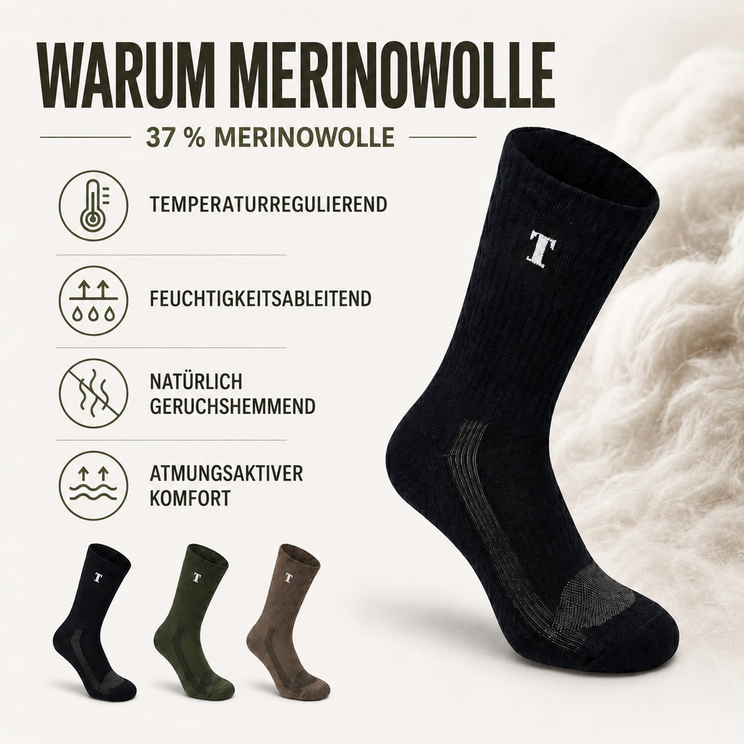 TWS Merinowoll-Stiefelsocken – Wandern, Arbeit &amp; Taktischer Einsatz