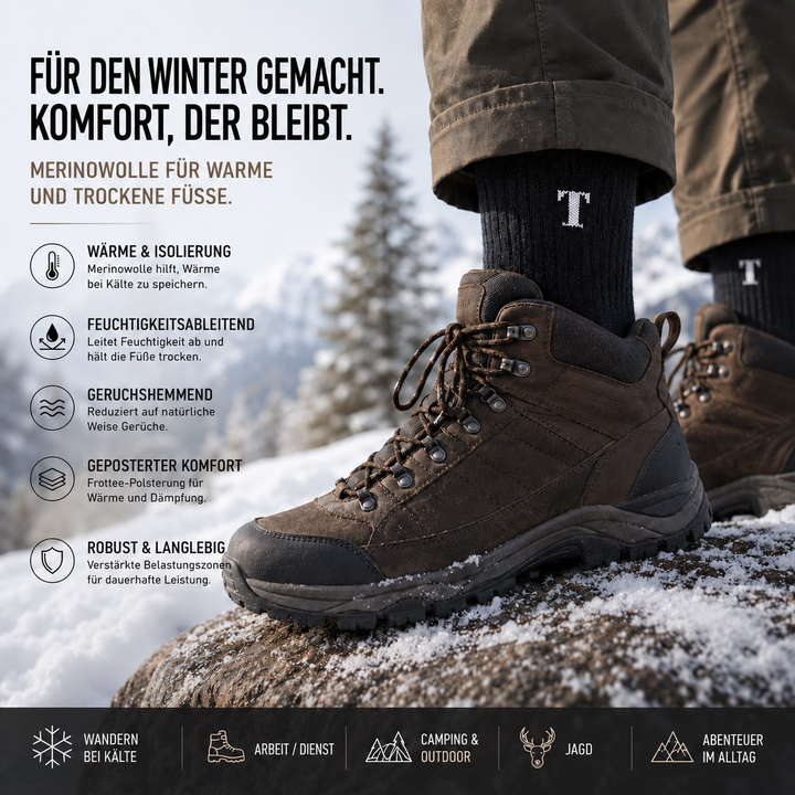 TWS Merinowoll-Stiefelsocken – Wandern, Arbeit &amp; Taktischer Einsatz