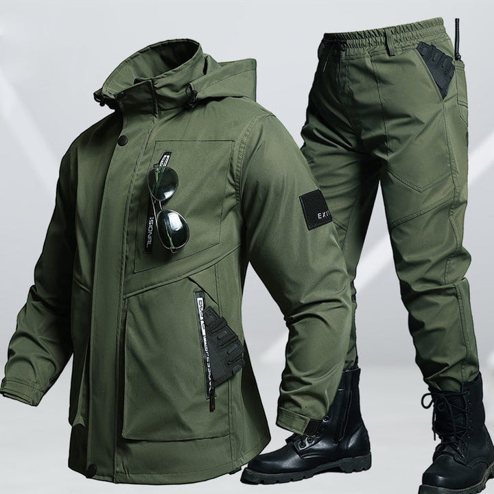 Herren Tactical Softshell-Set – Wasserdichte &amp; winddichte Outdoorjacke mit Hose