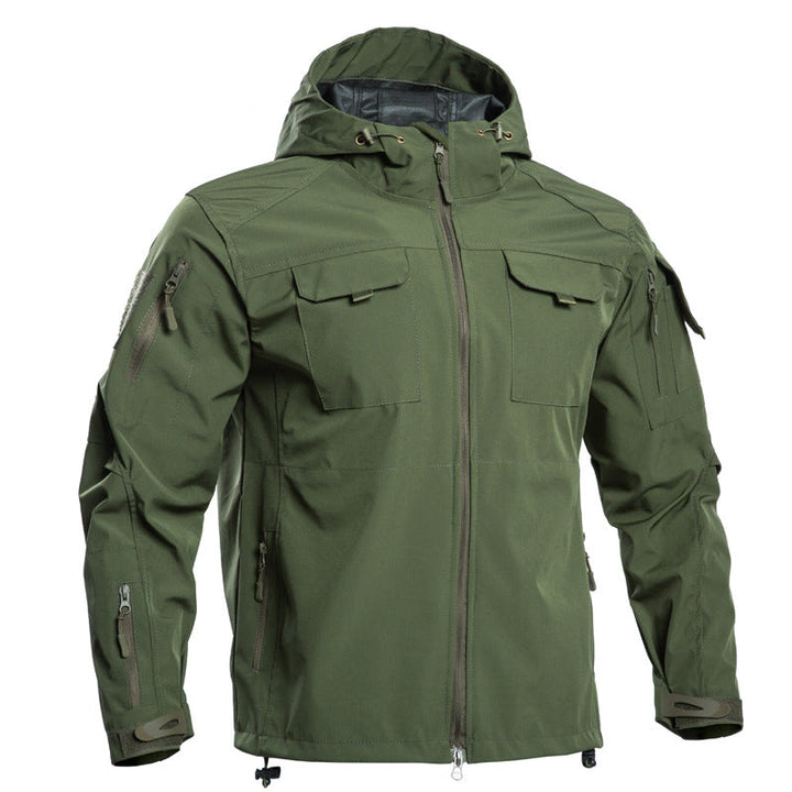 Herren Leichte Tactical Outdoorjacke mit Kapuze – Windbreaker mit mehreren Taschen