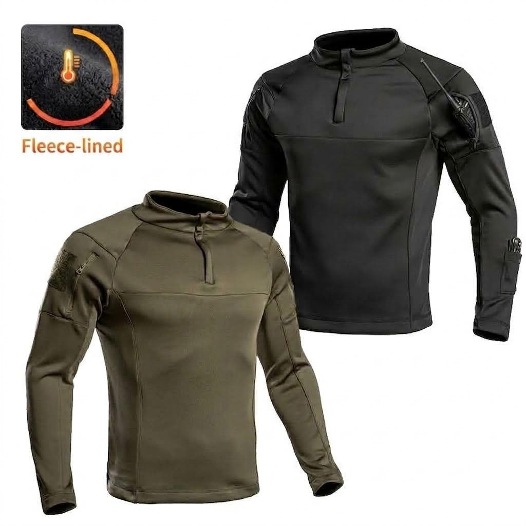 TWS Herren Tactical Fleecepullover – Wärmender Midlayer mit 1/4-Reißverschluss