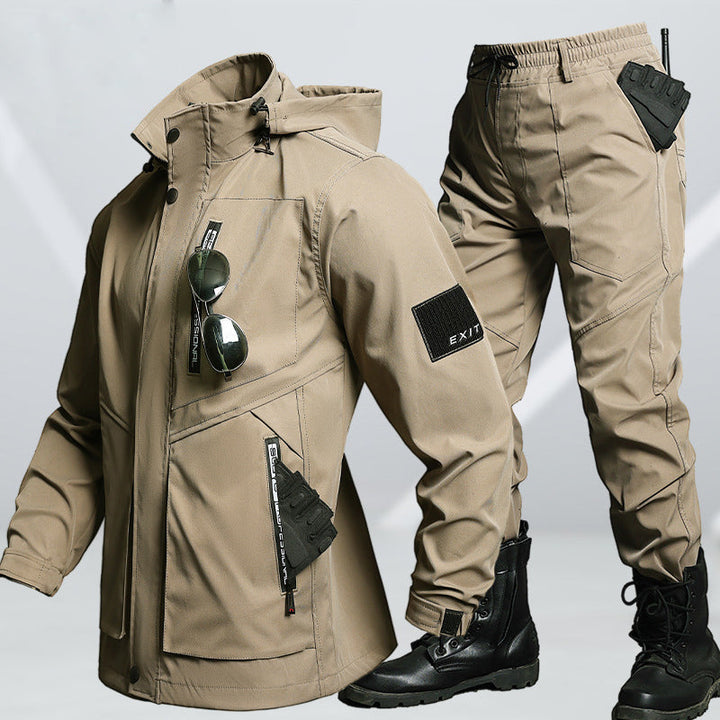 Herren Tactical Softshell-Set – Wasserdichte &amp; winddichte Outdoorjacke mit Hose