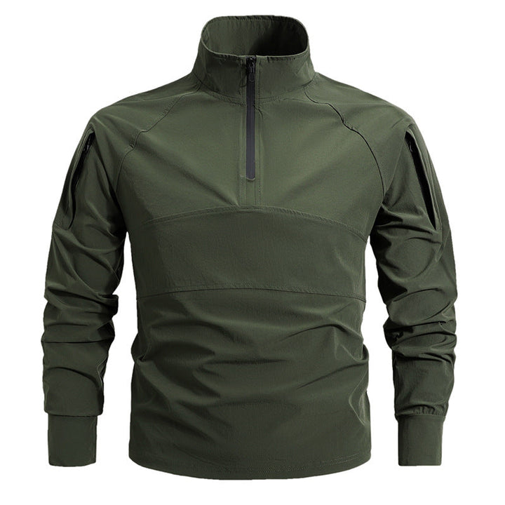 Herren Tactical Combat Shirt – Schnelltrocknend &amp; Elastisch mit 1/4-Reißverschluss