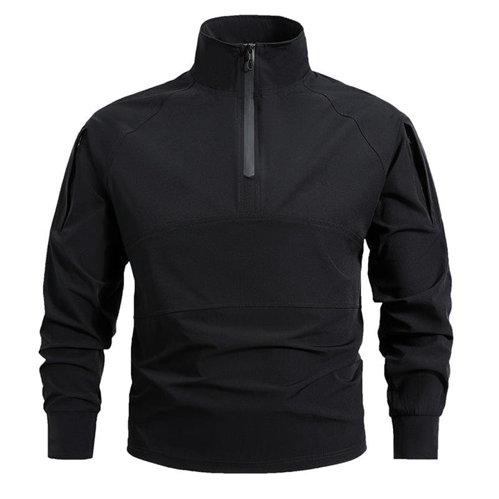 Herren Tactical Combat Shirt – Schnelltrocknend &amp; Elastisch mit 1/4-Reißverschluss